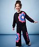 OLLINGTON ST. Looper Knit Full Sleeves Winter Wear Sweatshirt & Joggers Set With Floral  & Manifest Text Print - Black