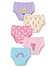 Doodle Poodle 100% Cotton  Single Jersey Knit Floral & Rainbow Printed Panties Pack of 5 -  Lavender Pink & Blue