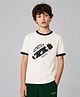 ALAN JONES Cotton Blend Knit Half Sleeves Skateboard Printed Tee - White
