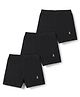 Pine Kids Cotton Lycra Knit Solid Cycling Shorts With Logo Print Pack Of 3  - Black