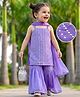 Babyhug Georgett Woven Sleeveless Sequinned Kurta Gharara Set With Dupatta - Purple