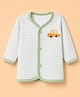 Child World Cotton Sinker Full Sleeves Jhablas With Striped and Car Print  -Olive Green