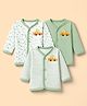 Child World Sinker Knit Full Sleeves Striped Jhablas with Tiger Vehicle Print Pack of 3 -Olive Green