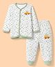 Child World Sinker Knit Full Sleeves Co-Ords T-Shirt & Pyjama Night Suit with Car & Cub Print - Olive Green