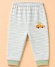 Child World Sinker Knit Striped Lounge Pants With Car Print - Olive Green