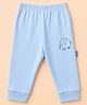 Child World Interlock Knit Full Length Track Pant with Elephant Print in Light Blue