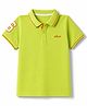 Pine Kids Cotton Knit Half Sleeves Polo T-Shirt with Number Print - Limegreen
