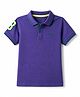 Pine Kids Cotton Knit Polo T-Shirt with Half Sleeves and Number Print in Purple for 7-8 Years