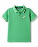 Pine Kids Cotton Knit Polo T-Shirt with Half Sleeves and Horse Embroidery in Green for 5-6 Years