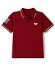 Pine Kids Cotton Polo T-Shirts with Half Sleeves and Eagle Print in Maroon for 7-8 Years