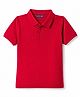 Pine Kids Cotton Knit Half Sleeves Solid Colour Polo T-Shirt - Red