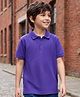 Pine Kids Cotton Knit T-Shirts Polo Collar Half Sleeves Purple 7-8 Years