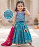 Babyhug Georgette Woven Sleeveless Floral Embroidered Choli Lahenga Set with Dupatta - Blue & Fuschia