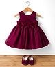 Bluebell T-issue Woven  Sleeveless Party Dress With Floral Applique - Wine