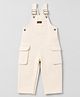 Bonfino Woven Utility Cargo Pockets Full Length Dungaree in Beige for 3-4 Years