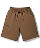 Pine Active Knit Knee Length Solid Shorts with Stretch-Brown