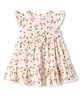 Babyhug Cotton Woven One Piece Dresses/Frocks with Cherry Print and Cap Sleeves White 3-6 Months
