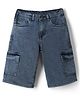 Pine Kids Denim Woven Shorts with Cargo Pockets - Aqua Blue