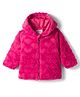 Babyhug Cotton Woven Full Sleeves Solid Colour Far Hooded Jacket - Dark Pink