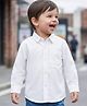 Babyoye Cotton Woven Full Sleeves Solid Shirts- White