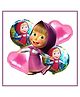 Flick In Masha and the Bear Theme 5 Pc Foil Balloon Set for Kids Birthday Decoration | Cartoon Theme Party Balloons for Girls & Boys