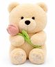 ELITE CREATIONS 30 cm Teddy Bear with Flower Cute Butter Teddy for Kids & Girls Ultra Soft Huggable Soft Toy Birthday Gift & Nursery Decor