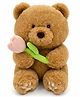 ELITE CREATIONS 30 cm Teddy Bear with Flower Cute Brown Teddy for Kids & Girls Ultra Soft Huggable Soft Toy Birthday Gift & Nursery Decor