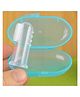 Numum Baby Silicone Soft Bristles Finger Tooth Brush With Tongue Cleaner Back And Travel Protective Case Soft Baby Toothbrush For Babies Oral Hygienic Care - Blue