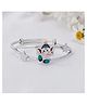 Silvaay 925 Sterling Silver Ganesha and Star Charm Adjustable Bangle - Silver