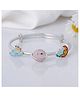 Silvaay 925 Sterling Silver Planet Charm Adjustable Bangle - Silver