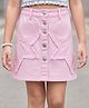 Arias Woven Overdyed Denim Skirt With Star Shaped Pockets - Pink