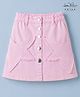 Arias Woven Overdyed Denim Skirt With Star Shaped Pockets - Pink