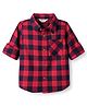 Bonfino Yarn Dyed Cotton Woven Full Sleeves  Shirt with  Buffalo Checks  - Red