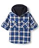 Bonfino Cotton Woven Hooded Shirt with Full Sleeves and Buffalo Checks in Blue for 3-4 Years