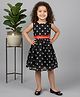 MAC WIN Textile Woven Sleeveless Swan Printed Dress - Black