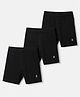 Pine Kids Cotton Lycra Knit Above Knee Length Cycling Shorts Pack of 3 - Black