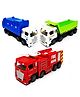 PARTEET 3 Piece Die Cast Pull Back Toy Truck Set|Fire Brigade, Sanitation and Dumper Trucks|Friction Powered Toys Vehicles for Kids, Birthday Return Gifts for Kids 3 Year and Above