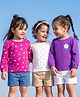 Babyhug Cotton Knit Full Sleeves T-Shirts with Floral & Polka Dots Print Pack of 3 - White Pink & Purple