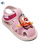 boyz n galz Monkey Applique Detailed Velcro Closure Musical Sandals - Pink