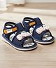 boyz n galz Puppy Applique Detailed Velcro Closure Musical Sandals - Navy Blue