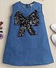 Bright Stars KIDSWEAR Denim Woven Sleeveless Sequins Embellished Bow Applique Detailed Dress - Blue