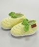 Funkrafts Kids Organic Cotton Woven Leaf Applique Detailed Booties - Multi Colour