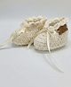 Funkrafts Organic Cotton Woven Solid Lace Up Booties - Off White