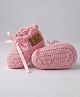 Funkrafts Organic Cotton Woven Solid Lace Up Booties - Pink