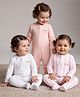 Bonfino 100% Cotton Knit Full Sleeves Striped Sleep Suit Pack of 3 - Pink, Peach & White
