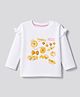 Bonfino Cotton Knit Full Sleeves  T-Shirt With Pasta Print - White