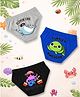 NUSYL 100% Cotton Knit Pack Of 3 Dolphin & Turtle Printed Briefs - Black Royal Blue & Grey