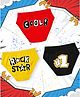 NUSYL 100% Cotton Knit Pack Of 3 Cool & Rockstar Text Printed Briefs - Black Yellow & Red
