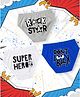 NUSYL 100% Cotton Knit Pack Of 3 Rockstar & Super Hero Text Printed Briefs - White Royal Blue & Grey