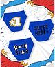 NUSYL 100% Cotton Knit Pack Of 3 Super Hero & Rockstar Text Printed Briefs - Royal Blue
